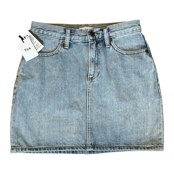 Aritzia Dresses & Skirts - NWT Aritzia Tna Hiroshi Denim Mini Skirt in Light Vintage Blue Women’s 2